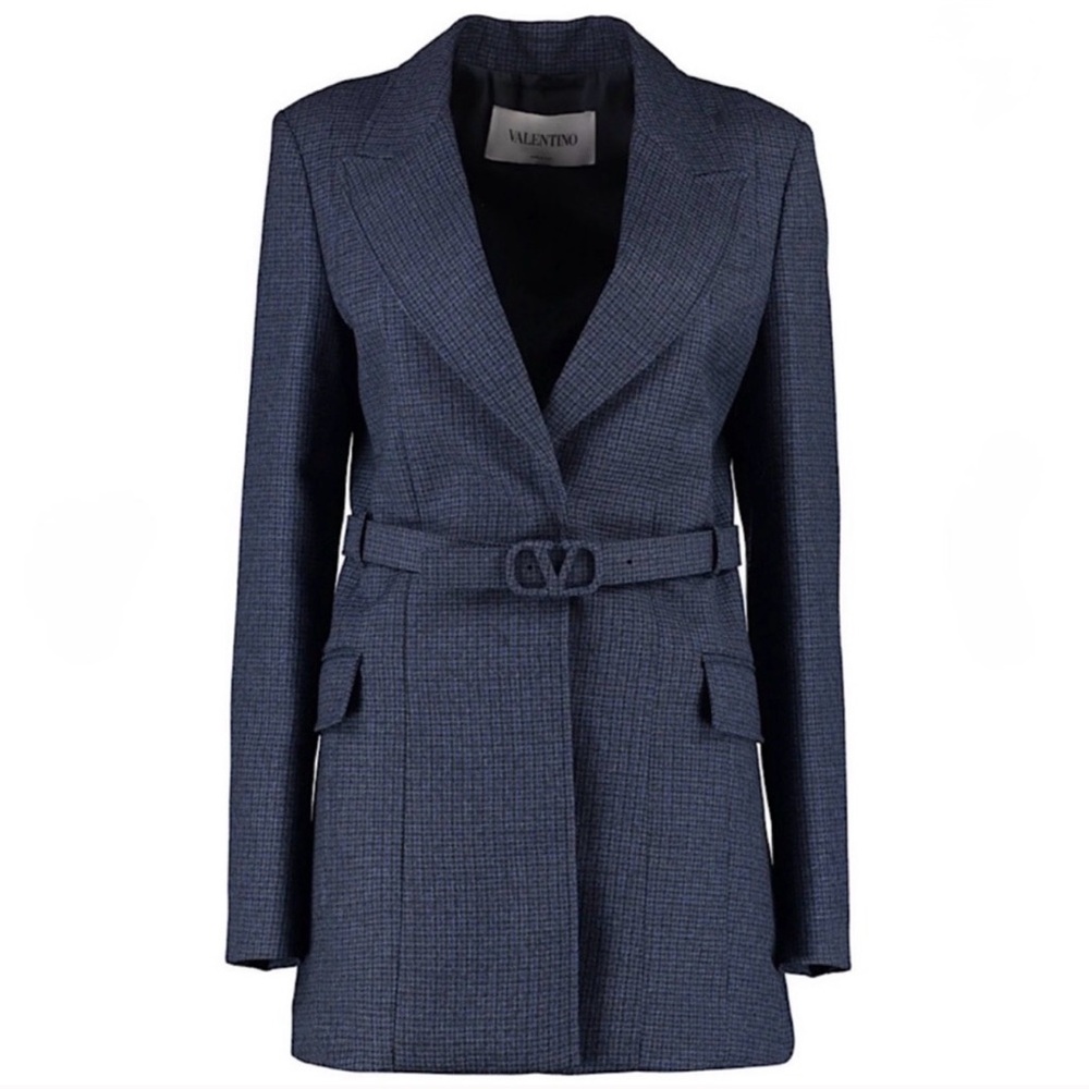 Valentino Men's Dark Checkered Blazer